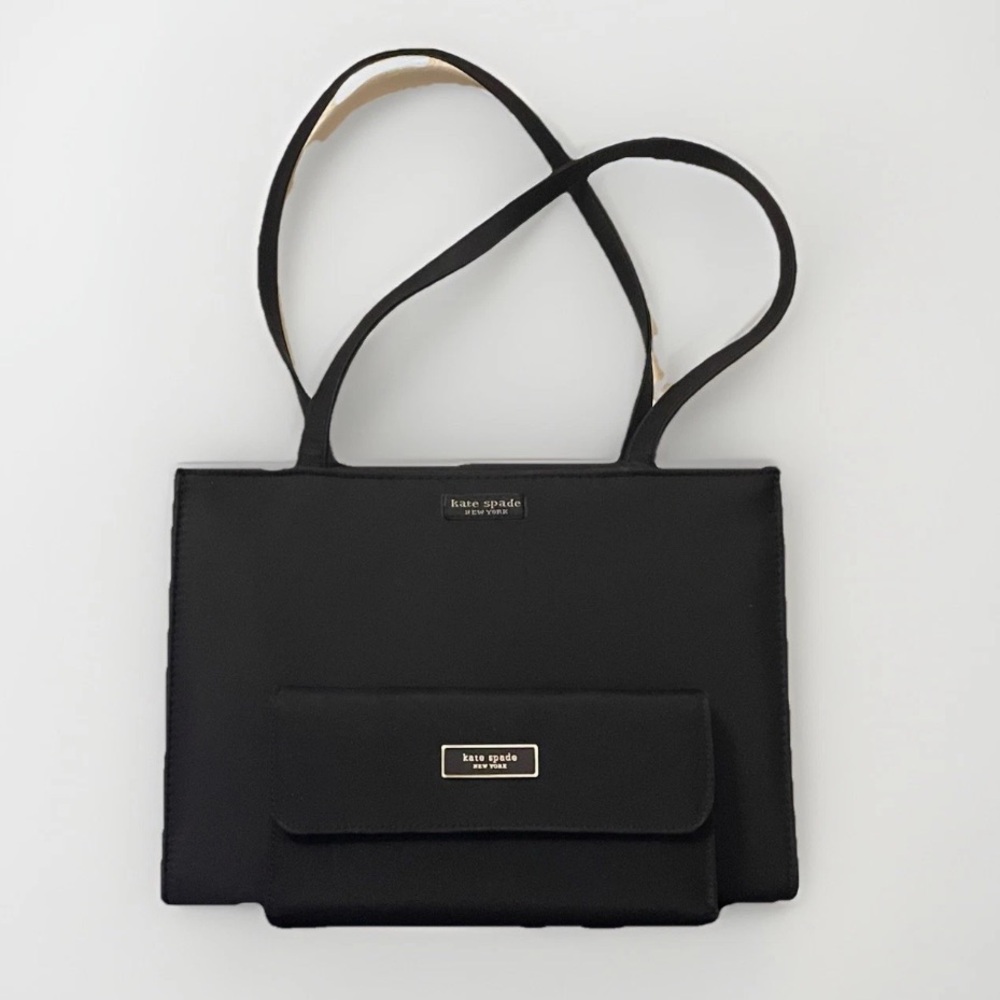 Kate Spade Y2K Vintage Black Nylon Sam Tote/ Shoulder Bag and Wallet